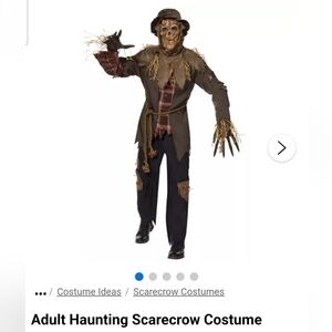 Spirit Halloween Scarecrow Costume - Brown and Black Sz M
